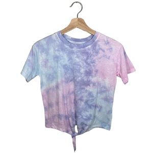 Pink Blue & Purple Tie Dye Crop Top Size XS NWT